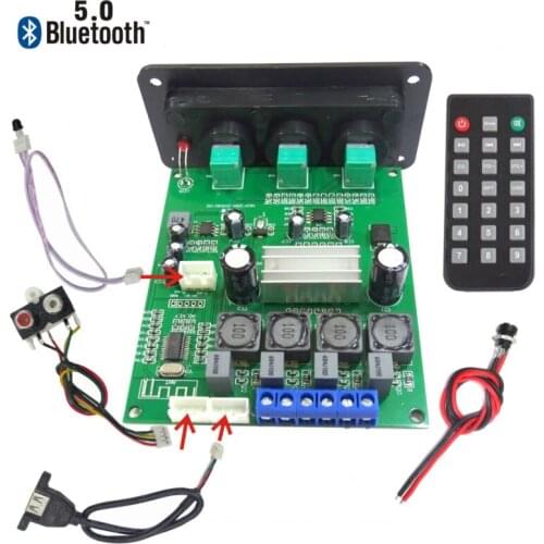 SOTAMIA Bluetooth 5.0 Amplifier Board 2x50W TPA3116D2 Sound Hifi Power Amplifiers Audio Stereo Mini Amp Treble Bass Adjustment