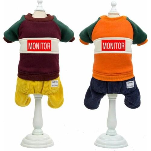 Colorblock Four legs Warm Small Dog Puppy Winter Coat Clothes Jacket For Dog Jumpsuit Rompers Drop Shipping