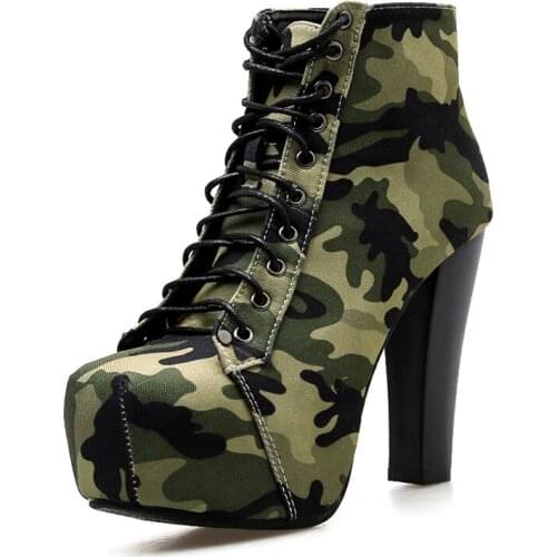 Women High Heel Boots Ankle Shoes Ladies Spring Summer Autumn Winter Shoe Lace Up Wedges Platform 2019 New Design Free Shipping