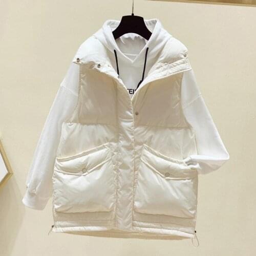 Autumn Winter Vest Jacket Womens 2021 New Fashion Stand-up collar Cotton Sleeveless Coat Short Parkas Ladies Waistcoat Jackets