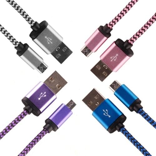 1M Micro USB Phone Data Cable Snake Skin Weave Charger Wire Cable Nylon USB Cable For iPhone Samsung HTC Xiaomi