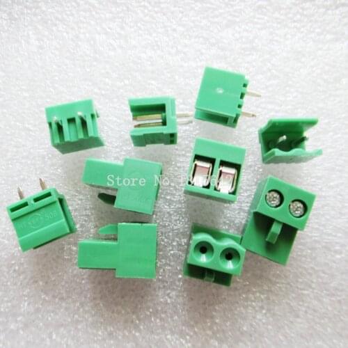 10Sets HT5.08-2P ht5.08 2pin Right angle plug type 300V 10A 5.08mm pitch pcb screw block