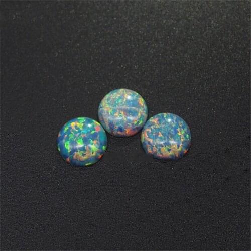 100pcs/lot Round Flatback Opal 10mm Round Cabochon Opal Synthetic Round Snow White Cabochon Opal Stone