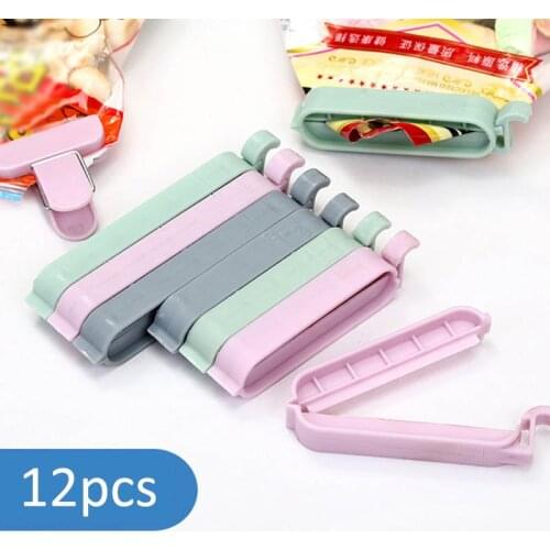 12Pcs/Set Bag Clips Portable New Kitchen Storage Vacuum Sealer Bag Sealer Snack Fresh Food Storage Mini Clamp Food Clip