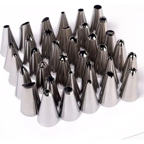 35 Kinds of Russian Tulip Icing Piping Nozzles Stainless Steel Flower Cream Pastry Tips Nozzles Bag Cupcake Cake Decorating Tool