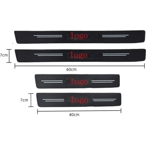 4Pcs Car Scuff Plate Door Threshold Sill Stickers For Toyota C-HR CHR 2021 2020 2019 2018 2017 2016 Auto Carbon Fiber Covers