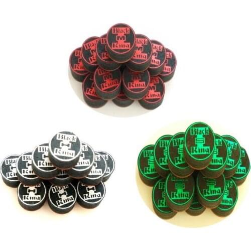 50pcs/lot 14mm BLACK KING billiard pool cue tip in SS/S/M/H 9layers leather professional cue tips Billiards accessories