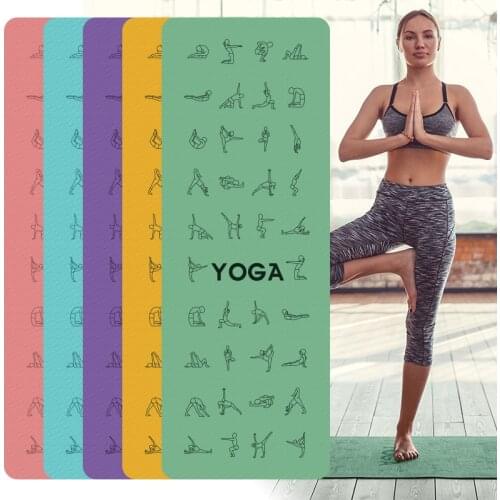 6mm Non-slip 183cmX60cm Yoga Mat For Beginner TPE Fitness Gym Mats Sports Cushion Gymnastic Pilates Pads With Yoga Bag Strap