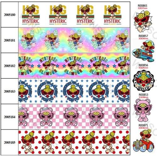 Cartoon Printed 5 Yards 25mm/38mm/50mm/75mm Grosgrain/Satin Ribbon For Hair Bows DIY Accessories 200518