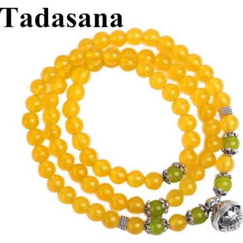 Fashion Design Yellow Chalcedony Bracelets Hand Women Crystal Beads For Lucky Bracelet With Natural Stones Multilayer
