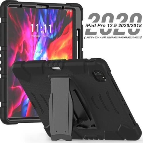 Case For iPad pro 12.9 2018 /pro 12.9 2020 Shockproof Silicon PC Adjustable kickstand Tablet Protective Cover funda+Gift pen