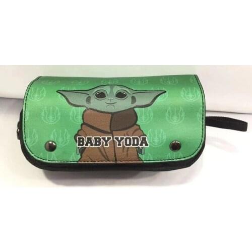 Disney 2021 New Baby Yoda Master Yoda Pencil Case Student Star Wars Double Zipper Pencil Case Stationery Box Spot