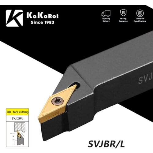 KaKarot External Turning Tool Holder SVJBR1616H16 SVJBR2020K16 SVJBR2525M16 VBMT16 Carbide Inserts Lathe Cutting Machine Tool