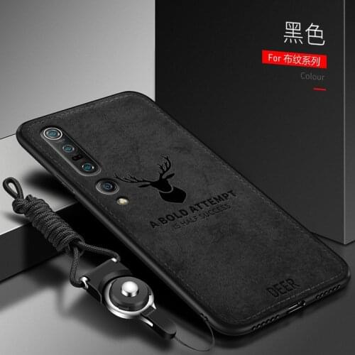 For Xiaomi Mi 10 Pro Case Soft Silicone+Hard fabric Deer Slim Protective Back Cover Case for xiaomi mi 10 10pro 5G Mi10 shell