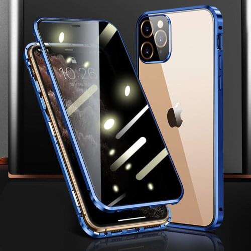 Double Sided Buckle Case For iPhone 11 Pro Max 360 Magnetic Adsorption Metal Case For iPhone XS Max XR x 12 12pro