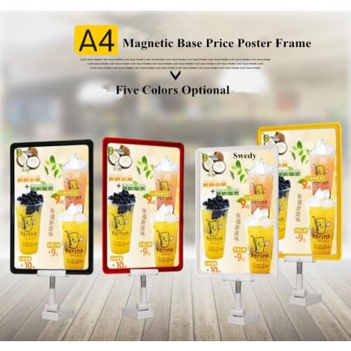A4 Double Side Magnetic Supermarket Price Label Poster Frame Promotion POP Warehouse Sign Holder Stand