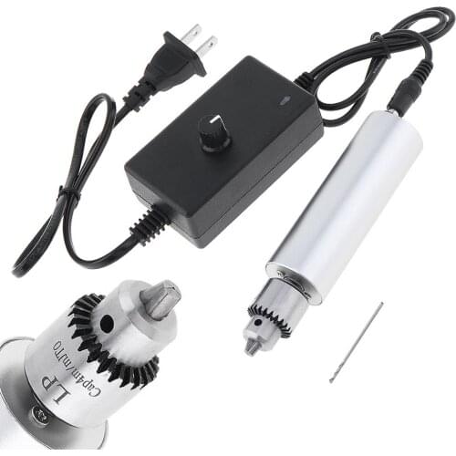 DC 3V-24V Electric Hand Drill 385 Motor Rotary Tool with JTO Chuck and Adjustable Power Adapter for plastic board