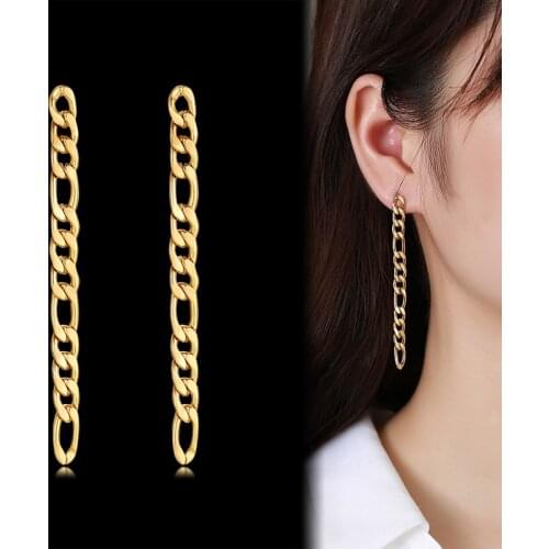 Figaro Link Chain Dangle Earrings for Women,Stainless Steel Long Earrings Party Jewelry