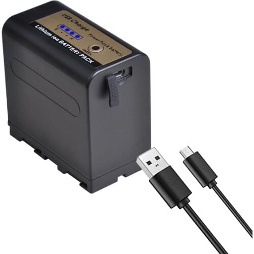 PT-F970Pro-USB USB Input 7800mAh NP-F980 F960 F970 Battery with LED Power Indicator for Sony F960 F550 F570 F750 F770 MC1500C