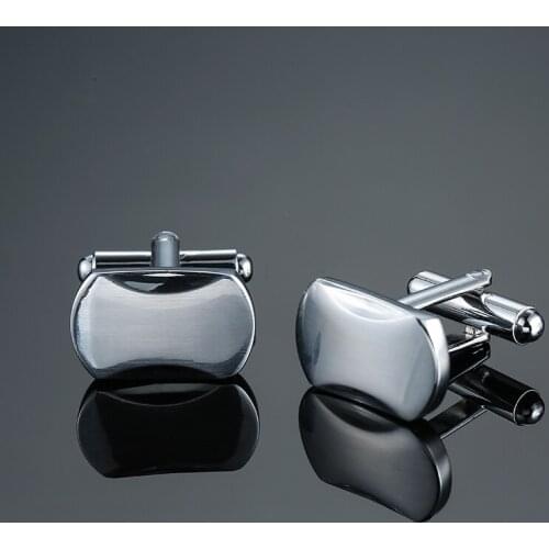French Shirt Metal ellipse Men Jewelry Unique Wedding Groom Men Cuff Links Business silvery Cufflinks For Men