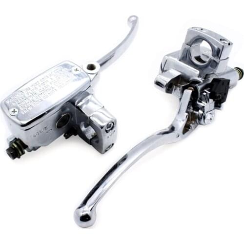Chrome Motorcycle 7/8" Handlebar Brake Clutch Master Cylinder Levers For Honda CBR250 CBR400 CB400 CB750 CB1000 VTEC VFR400