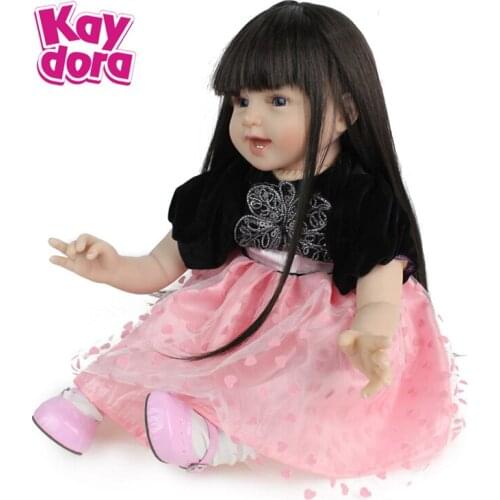 KAYDORA 22Inch 55cm Silicone Baby Reborn Dolls Alive Menina Adorable Boneca Lifelike Toddler Girl Play Toys For Birthday Gifts