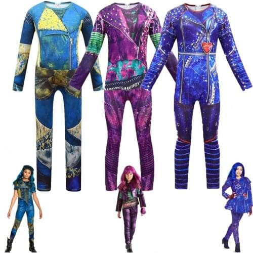 Descendants 3 Audrey Evie Mal Cosplay Halloween Costumes Girls Birthday Party Clothes Character Disfraz Performance Clothing