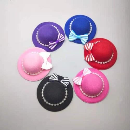 Colorful Bowknot Bead Chain Hat 11.5" Doll Cap For Barbie Accessories Headwear Hairwear 1/6 BJD Dollhouse Decoration Kid DIY Toy