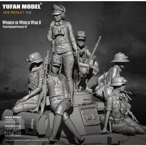 1/35 Yufan model Resin Model Tank soldier beauty self-assembled ( 6 pec set)YFWW-2067