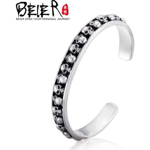 Beier Bracelet fashion punk high quality black coating skull man man bracelet BR925SZ031