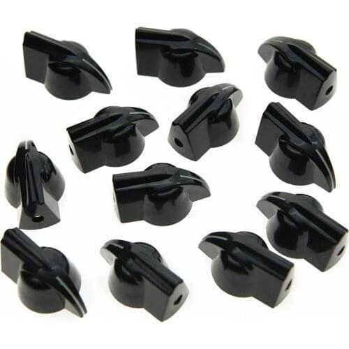 KAISH Pack of 12 Vintage set screw Guitar AMP Chicken Head / Effect pointer Knob Black