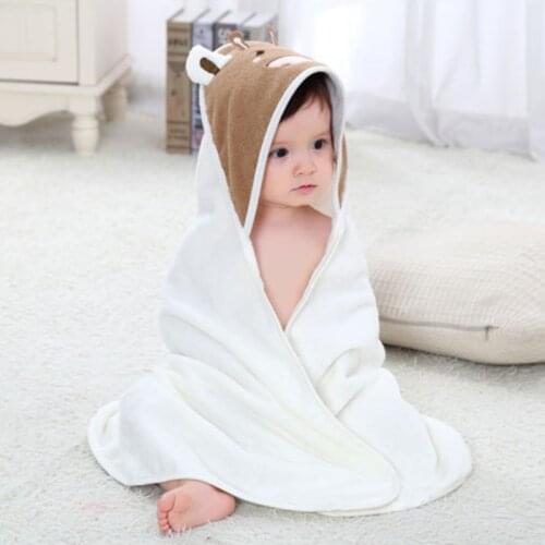 Cute Cartoon Little Cow Styling Cloak Bath Towel Combed Cotton Infant Hooded Cape Cloak Soft And Breathable Baby Towel Newborn