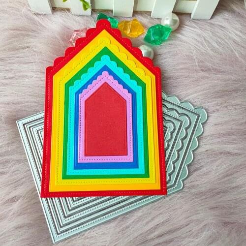 New 8 Layer label frame card metal cutting die mould scrapbook decoration embossed photo album decoration card making DIY