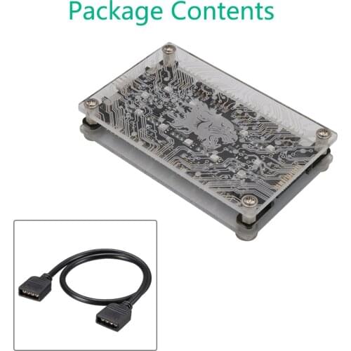 Newest Version 12V RGB Hub with Acrylic Case and Magnetic Standoff for ASUS/MSI 12V 4Pin LED Controller
