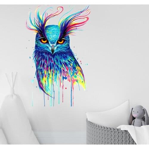 New Color Owl Wall Stickers Living Room Bedroom Childrens Room Background Wall Decoration Wall Stickers