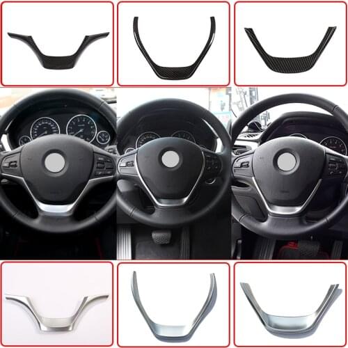 Car Carbon Fiber Interior Steering Wheel Panel Frame Cover Trim For BMW 3 Series F30 F32 F34 2013-2018