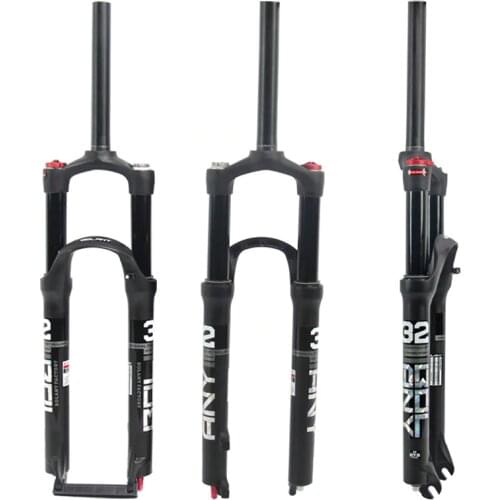 Double Air Chamber Bike Front Fork Aluminum Air Gas Shock Absorber 100mm 26/27.5/29inch MTB Mountain Bicycle Part