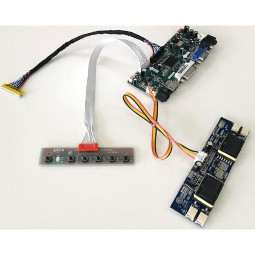 Fit LM190WX1 LTM190M2 VGA DVI 1440*900 19" LVDS 30Pins keyboard cable 4CCFL M.NT68676 LCD screen controller board DIY kit