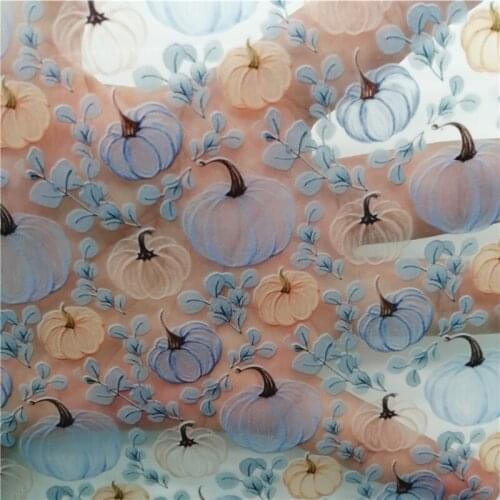 Pumpkins Printed JELLY Sheets Transparent TUP Leather Halloween See Through Leather For DIY Bows 21X29CM T593B