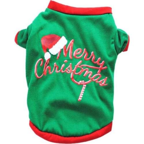 Christmas Dog Clothes For Small Medium Dogs Vest Shirt New Year Puppy Dog Costume Chihuahua Pet Vest Shirt Cotton Pet Clothing