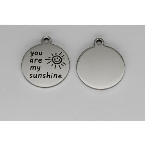 You are my sunshine Charm ,18mm stainless steel Alphabet Charms Dijes ,message bedels alphbet 20pcs