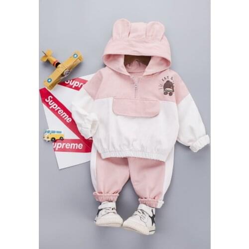 Spring Autumn Children Baby Girl Boys Cotton Clothes Infant Sports Hooded Sweatshirt Pants 2pcs/Sets Kid Casual Suits Tracksuits