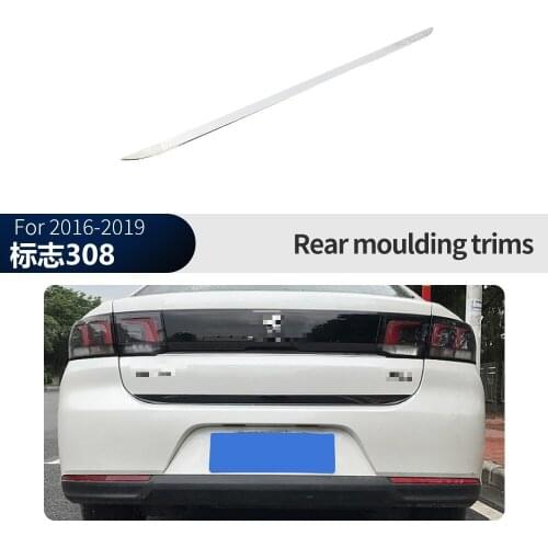 Car styling for Peugeot 308 2013-2017 Car accessories high quality stainless steel Trunk tailgate trim door trim strip