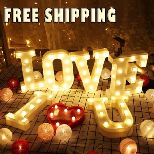 LED Alphabet Light Battery Indoor Night Lamp Marquee Sign Lamp Party Decoration Wedding Luminous Creative Christmas