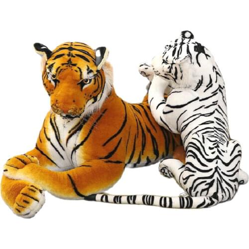 Ferocious Mighty Lifelike Tiger Plush Toy Stuffed Forest Wild Aniamls White Tiger Throw Pillow Home Decor Birthday Gift for Kids