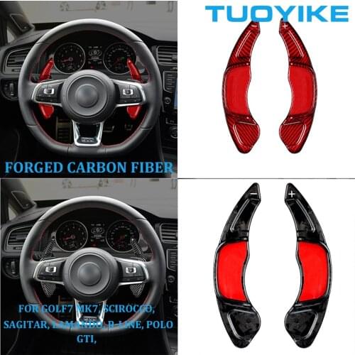 Forged Carbon Fiber Steering Wheel Paddle Shifter Extension For Volkswagen GOLF7 MK7 Scirocco Sagitar Lamando R-Line POLO GTI