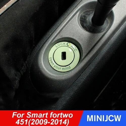 Car Ignition Device Gear Keyhole Stickers Epoxy Luminous Decals Interior Decoraton For Smart 451 fortwo Accessories