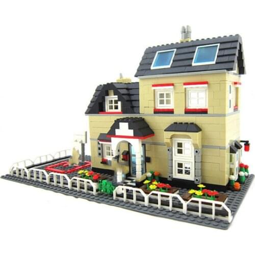 IN STOCK NO BOX 34052 villa house building model intelligence children plastic building block support drop shipping 755PCS