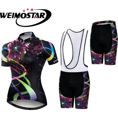 Weimostar women Cycling Clothing 2018 Summer Pro Cycling Jersey Set Breathable Bicycle Jersey Short sleeve MTB Bike Jersey set