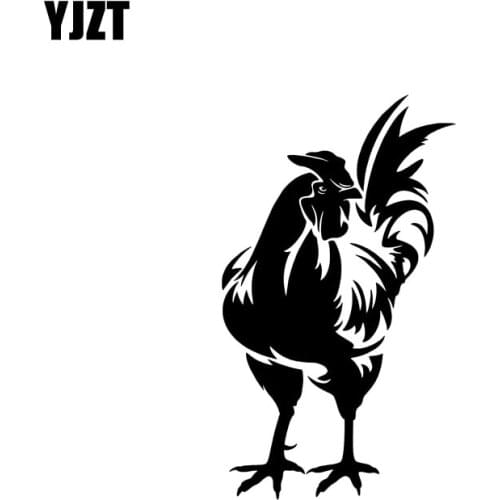 YJZT 9.1CM*16CM Cute Rooster Chicken Vinyl Car-styling Decoration Decal Car Sticker Black/Silver C11-1059